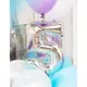 Zilverkleurige aluminium cijfer ballon, Maat: 2, image 4