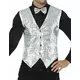 Gilet argent à sequins adulte, Taille: Medium, image 4